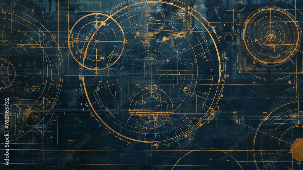 Atomic bomb blueprint close-up